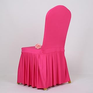 12 fundas de silla para banquetes estilo hotel con falda Oxford elástica (rosa rojo)