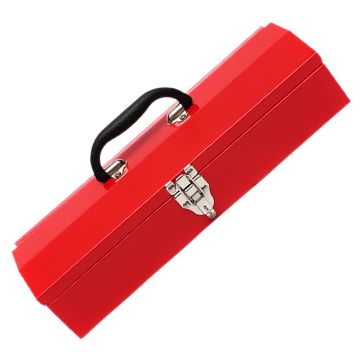 SHINEOFI Cassetta degli Attrezzi in Metallo Rossa, Portatile, in Lamiera Laminata a Freddo, Robusta e Resistente, per Officina e Riparazioni Domestiche
