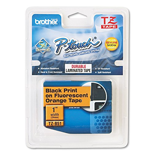 Ruban laminé Brother TZEB51 orange 24mm idéal pour le tri de vos outils
