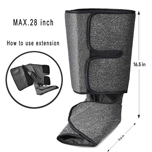Foot and Calf Massager with Heat, Leg Air Massager for Circulation and Relaxation with Hand-held Controller 6 Modes 3 Intensities (with 2 Extensions) - Thumbnail 7