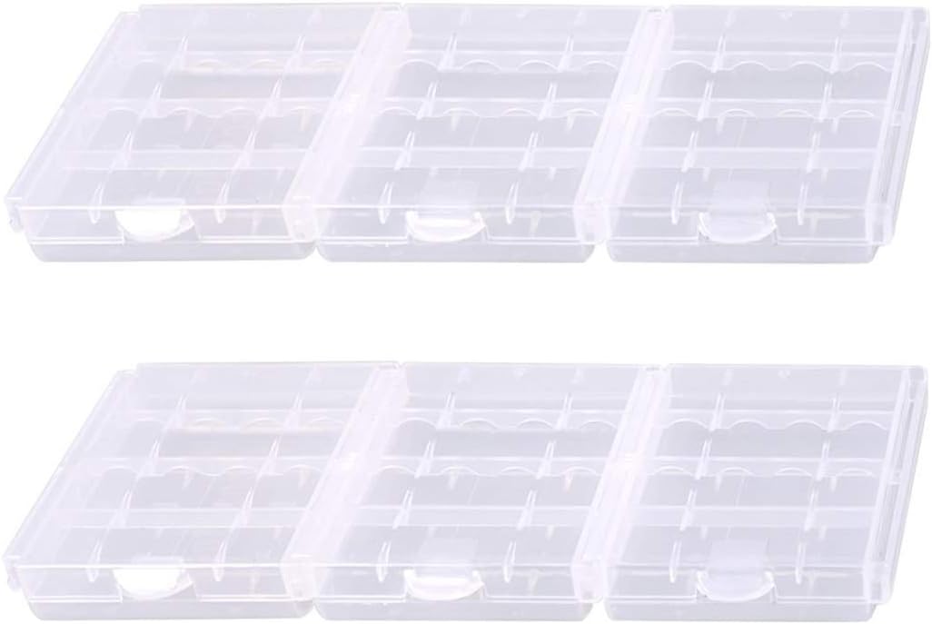 Clear Color 6 PCS of AA/AAA 4 Cell Battery Storage Case