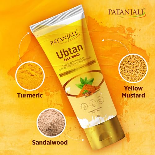 Image of Patanjali Glow Boost Ubtan Face Wash 100g - Natural Herbal Brightening Face Cleanser | Suitable for All Skin Types | For Men & Women | For Daily Use