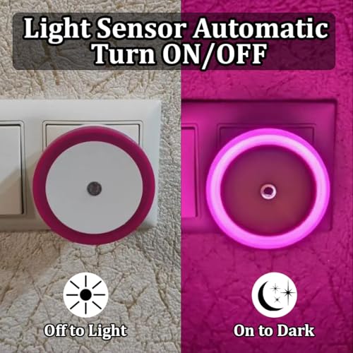 Image of fizzytech Smart Motion Sensor LED Light Bulb with Automatic On /Off and Dimmable Pink Glow, Energy Efficient 7W LED Bulb for Home, Stairs, Kitchen, Bathroom, Wardrobe Lighting(Round Pink Pack-2)