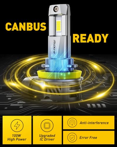 Image of AUXITO H8 H11 Bulb H9 Bulbs, 80000LM Brighter Ultra-Bright, Plug N Play, Long Lifespan, No Flicker, 99% Compatibility, 2PCS