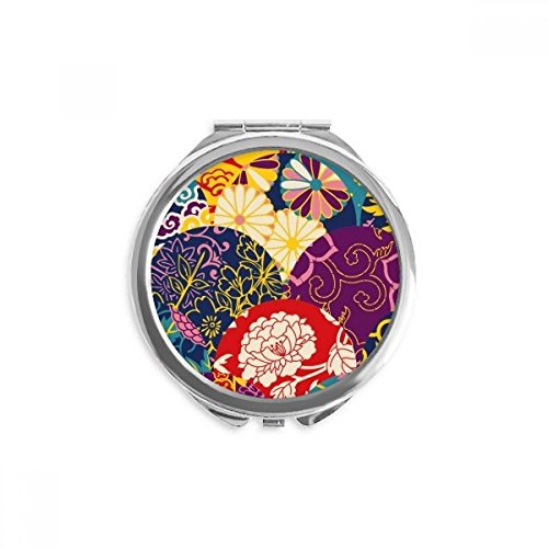 Miroir rond maquillage style japonais motif fleurs id&eacute;e cadeau pour les proches