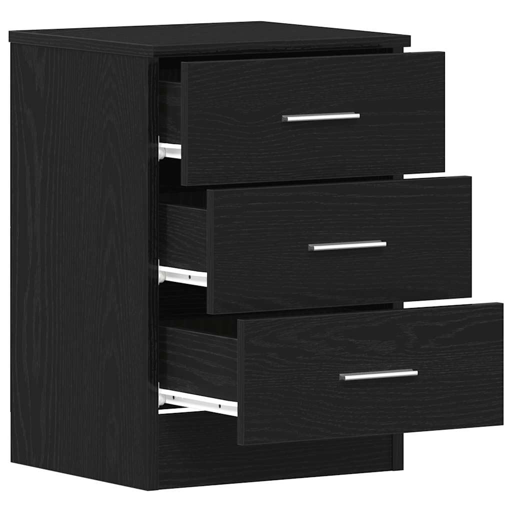 Nachttisch Aus Schwarzer Eiche 38x35x55 cm Holzwerkstoff | Stauraum Für Zeitschriften Und Bücher, Stabile Platte, Pflegeleicht Mit Feuchtem Tuch