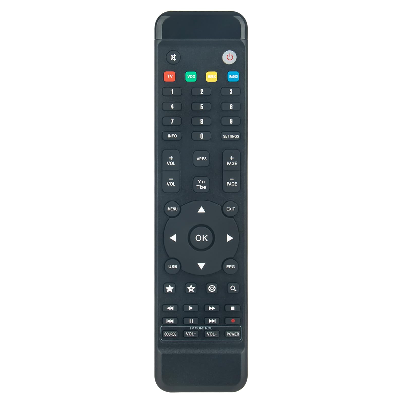 AULCMEET Replacement Remote Control Compatible with HD Redline Linea Rossa IPTV Android 10.0 IP Receiver 7 line / RED360 / S600 MAX /S700 MAX/EXPAT Z-2020 mega plus