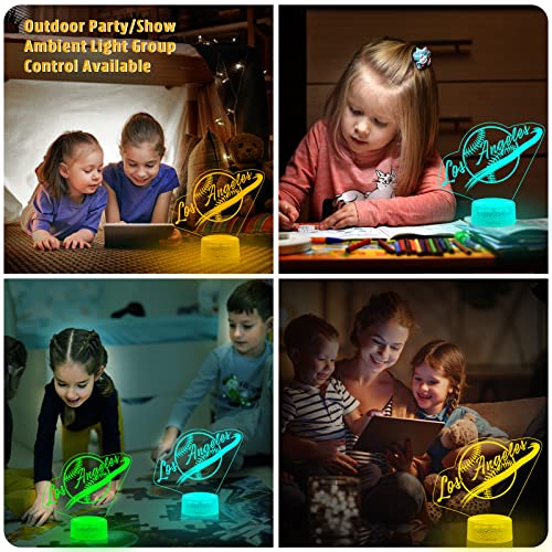Lucky2Buy Baseball Gifts For Boys App Remote Control Night Light Los Angeles Kids Room Decor Bedside Lamp With Infinite Color Change #TOP5