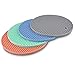Price comparison product image Silicone Trivet Pot Mat Round,Hot Pan Pot Trivet Set Heat Resistant Non Slip Coaster Pot Holder for Kitchen Dining Table BPA Free Honeycomb Large Thick Heavy Duty 7 inch 4 Pack(Grey,Blue,Green,Pink)