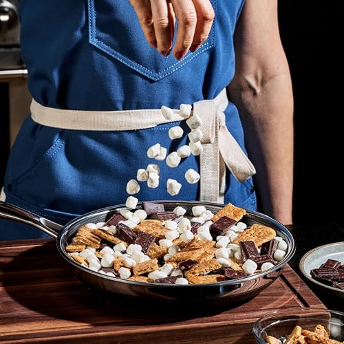 image for HexClad Hybrid Nonstick 10-Inch Frying Pan with Tempered Glass Lid, St