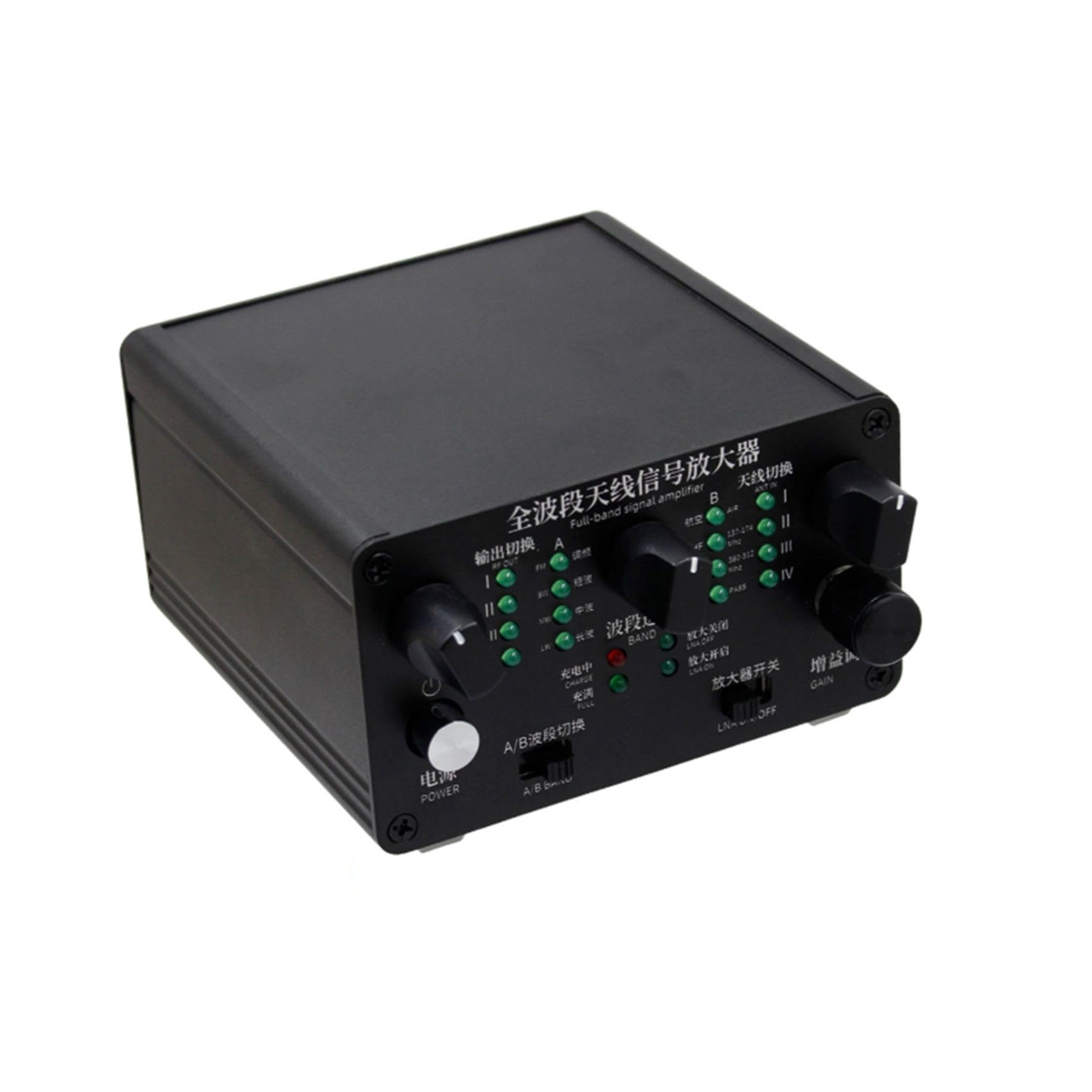 Amplificador de Señal de Antena de Banda de 4 Canales, 30 KHz-650 MHz, Bajo de Ruido, Ganancia Ajustable
