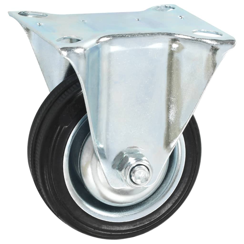 vidaXL 12x Rollen Lenkrollen mit Doppelbremsen Bockrollen Schwerlastrollen Transportrollen Möbelrollen Laufrollen Industrierolle 75mm Gummi Eisen