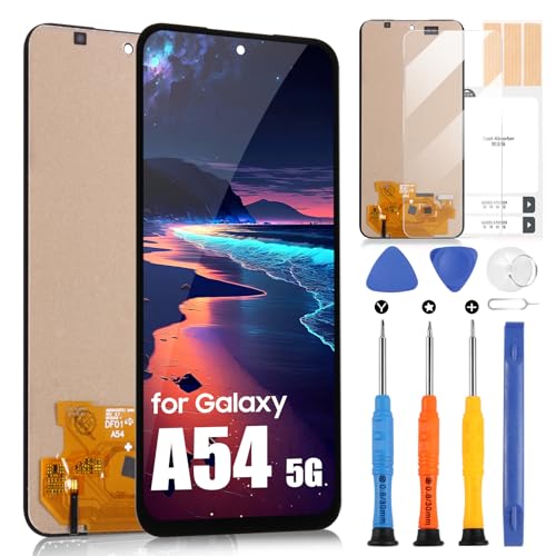 Pantalla LCD para Samsung A54 5G Pantalla LCD para Samsung Galaxy A54 5G SM-A546B SM-A546E SM-A546U 6.4' Pantalla Táctil Digitalizador Asamblea + Reparación (Negro, Not Support Huellas Digitales)