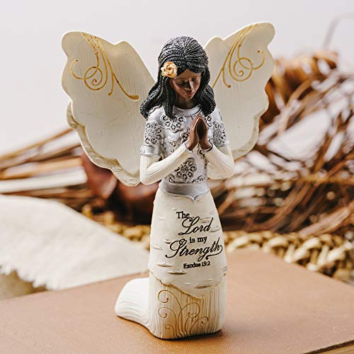Elements 82324 Prayer Collectible Figurine, Ebony Kneeling and Praying Angel, 5-1/2-Inch by Pavilion Gift Company - Image 4