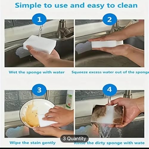 Image of Generic Silicone Sponge Pads for Home and Office, Non-Stick, 25 Count, White