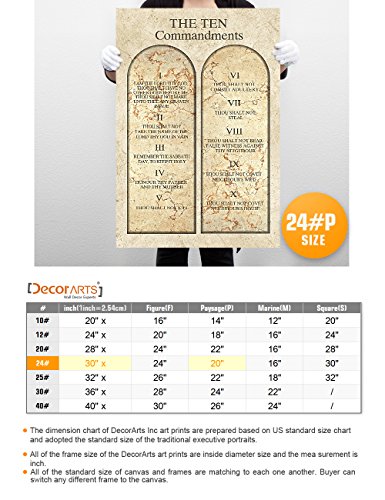 Decorarts - The Ten Commandments Wall Decor (Catholic Church Version). Giclee Print Wall Art For Home Decor And Wall Decor. 20X30 X1.5 #TOP6