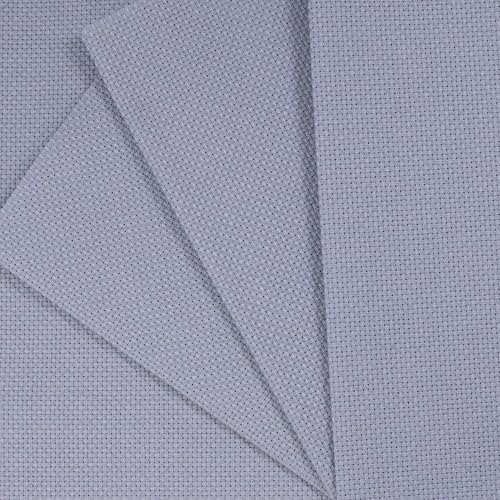Image of KCS 4 /6 pc of 12 inch x 18 inch 30cmx45cm 16CT Counted Cotton Aida Cloth Cross Stitch Fabric (Light Steel Grey, 4 pc)