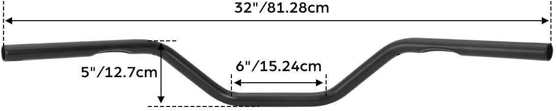 XMT-MOTO Black 5" Rise 1" / 25mm Bar Ape Hanger Handlebar Universal Fit for 1" Street/Off Road Handlebar like Harley Yamaha Kawasaki all models