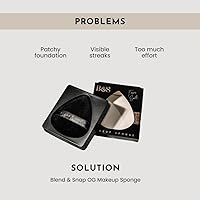 Vista 2 de BLEND & SNAP - Esponja de maquillaje triangular de terciopelo grande para una cobertura suave e impecable, esponja secante para base