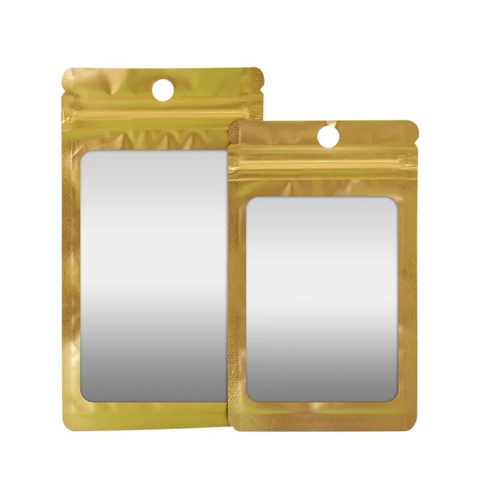 Sacchetti a chiusura lampo colorati in foglio di alluminio da 300 pezzi for riporre gioielli, sacchetti opachi, for imballaggio sigillati per Alimenti e Campione(Gold,16x24cm/6.2x9.4in)