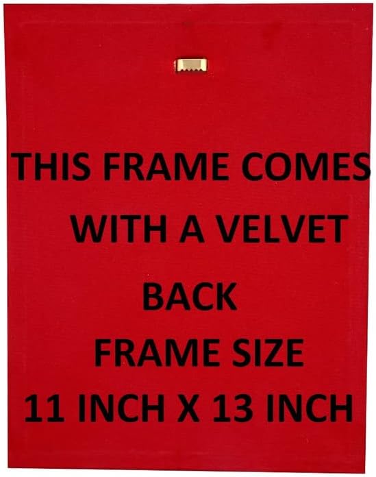 Shree Kuber Yantra Zari Art Work Photo In Golden Frame (11 X 13 Inches)