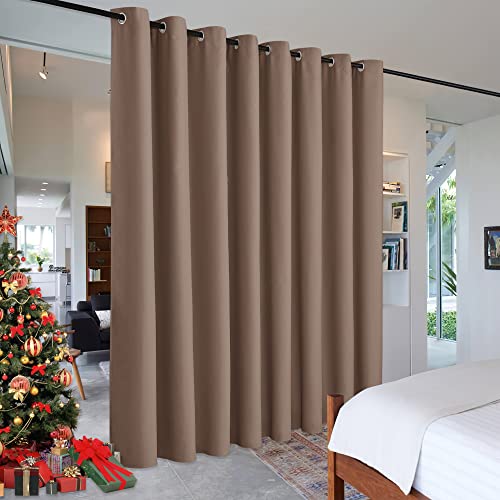 Image of RYB HOME Bedroom Room Divider Curtain Screen Curtain for Home Theatre, Insulated Blackout Vertical Blind Split a Room Create Privacy for Loft, Width 15 ft by Tall 8 ft, 1 Panel