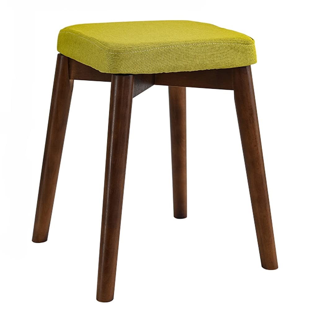 Repose-pieds en coton et lin naturel d'exception avec assise bois