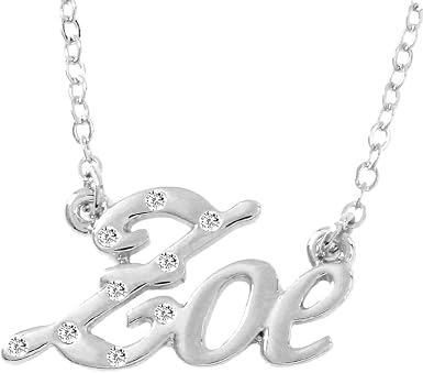 Zoe Name Necklace 18K White Gold Plated 