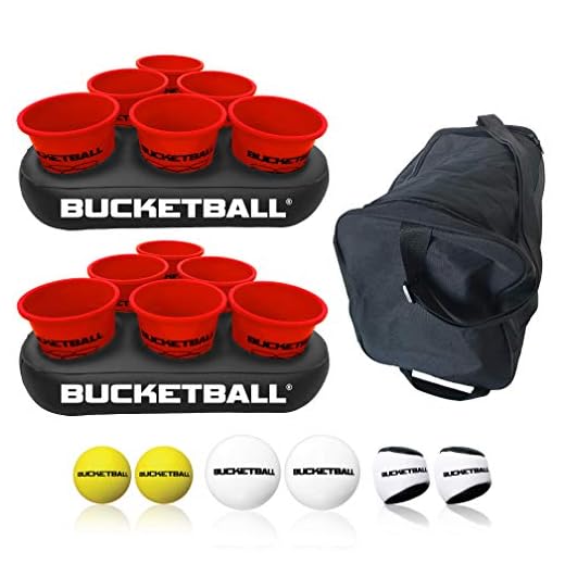 BucketBall | Giant Yard Pong Edition Party Pack | Best Beach, Pool, Yard, Camping, Tailgate, BBQ, Lawn, Water, Indoor, Outdoor Game Toy for Adults, Boys, Girls, Teens, Family