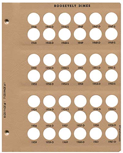 Dansco US Roosevelt Dime Coin Album 1946 - 2023 with Proof #8125