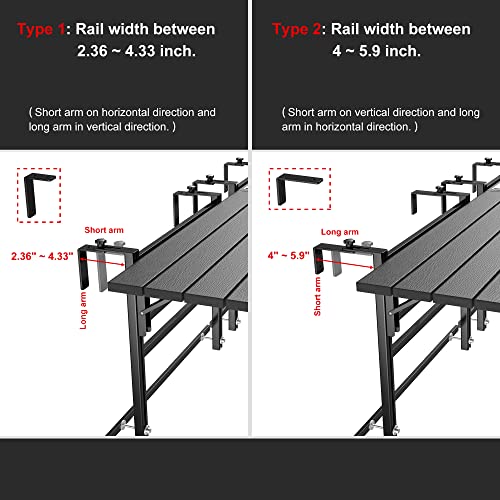 Gdlf Upgraded Balcony Table Outdoor Patio Bar Table With Durable Composite Tabletop Aluminum Alloy Frame Hanging Folding Adjustable With Removable Ice Bucket, Easy Assembly (10Mins),43.5" L #TOP3