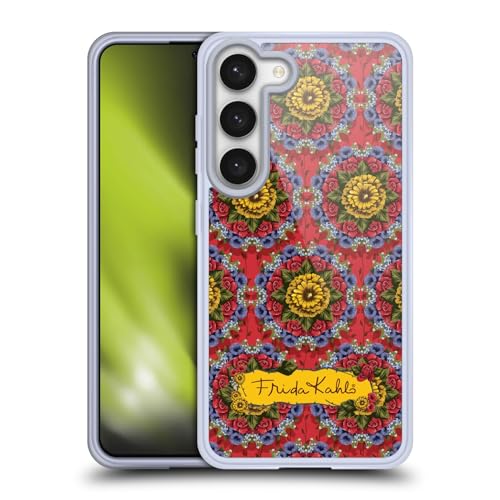 Head Case Designs Licenciado Oficialmente Frida Kahlo Mandala Florales Rojos Caso Funda de Gel Suave Compatible con Samsung Galaxy S23 5G