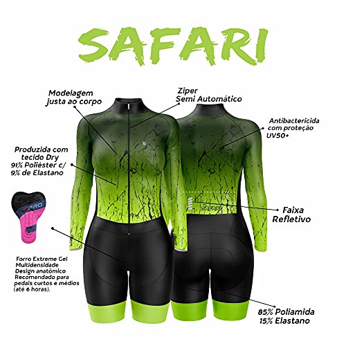 Macaquinho de Ciclismo Feminino Safari Manga Longa