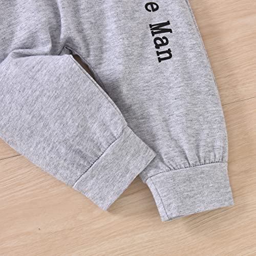 Minifeiko Preemie Newborn Baby Bear Outfit Infant Boys Short Sleeve Hoodie Romper Onesie And Little Man Long Pants Summer Outfits Set(White Grey,6-12 Months) #TOP6