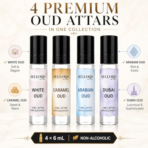 Image of OUD Attar Gift Set for Men & women | 6ml Each | Long Lasting Non Alcoholic Roll-On Perfume Oil Combo Pack Of 4