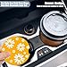 Car Cup Holder Coaster - Groovy White Sunflower Smiley Face Absorbent Ceramic Coaster,Yellow Drink Cup Holder Coasters, Auto Interior Accessories, Drink Cup Holder Coasters for Women & Men Pack of 2