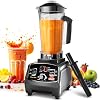 WantJoin Professional Blender Countertop Blender,Blender for kitchen Max 1800W High Power Home and Commercial Blender with Timer, Smoothie Maker 2200ml for Crushing Ice, Frozen Dessert (Grey)
