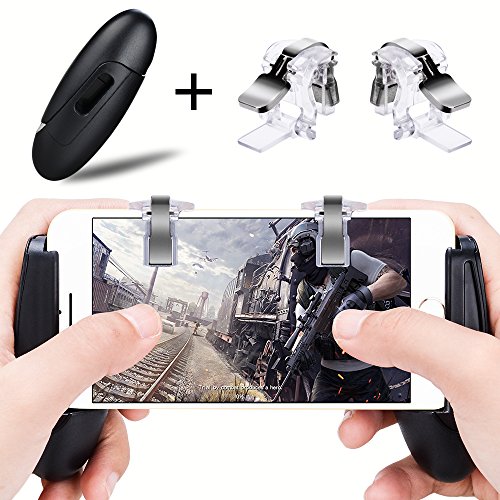 PUBG Mobile Game Controllers Gamepad Qoosea Sensitive Shoot Aim Joysticks Physical Buttons L1R1 Ergonomic Design Handgrip Game Triggers for Knives Out/PUBG/Rules of Survival