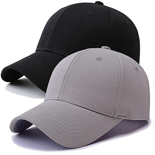 2 Pack Baseball Cap Men Women Cotton Dad Hat Classic Adjustable Plain Golf Hat Low Profile Unisex