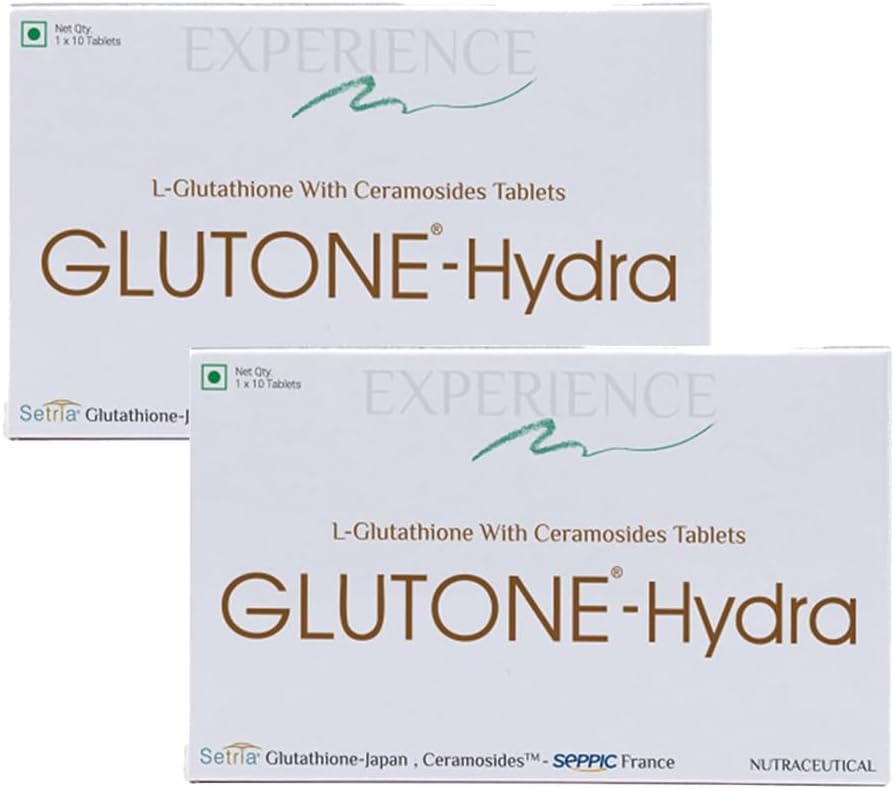 Glutone-Hydra | Setria Glutathione with Ceramosides Tablets for Dry Skin | For Glowing Hydrated Skin | Pack of 20 Tablets