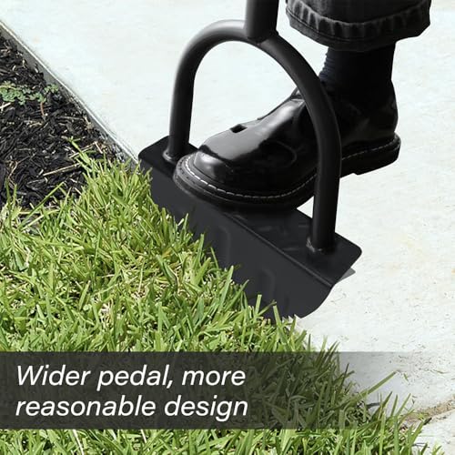 Rasenkantenstecher mit Stiel 107 cm, Sägezahn-Rasenkantenschneider, Kantenstecher Rasen mit T-Griff, Kantenschneider, Rasenabstecher, Lawn Edging Tool, Kantenmesser, für Gehwege,Gartenkanten