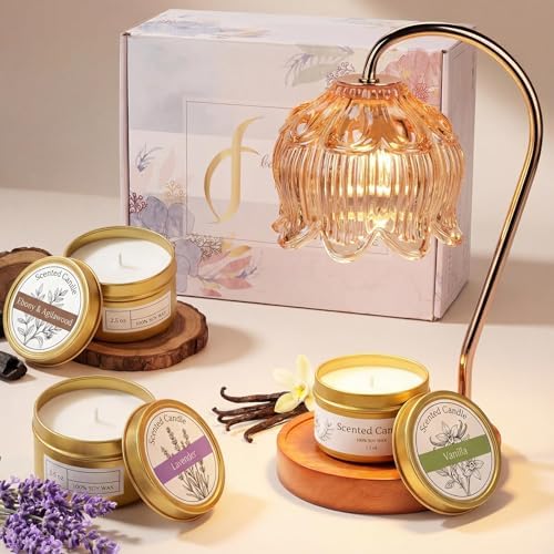 Funistree Candle Warmer Lamp Gift Set with 3 Jar Candles & Gift B...