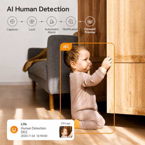 Image of 4MP 2.5K QHD Image Smart CCTV Security WiFi Camera for Home, 360 Coverage, AI Human Detection, Siren Alarm, Night Vision 10M, 2-Way Talk
