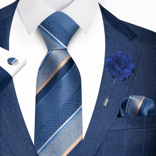 Image of joy alice 70 Colors Ties Set Men Mixed Color Necktie Handkerchief Cufflinks Brooch 3.15 Formal