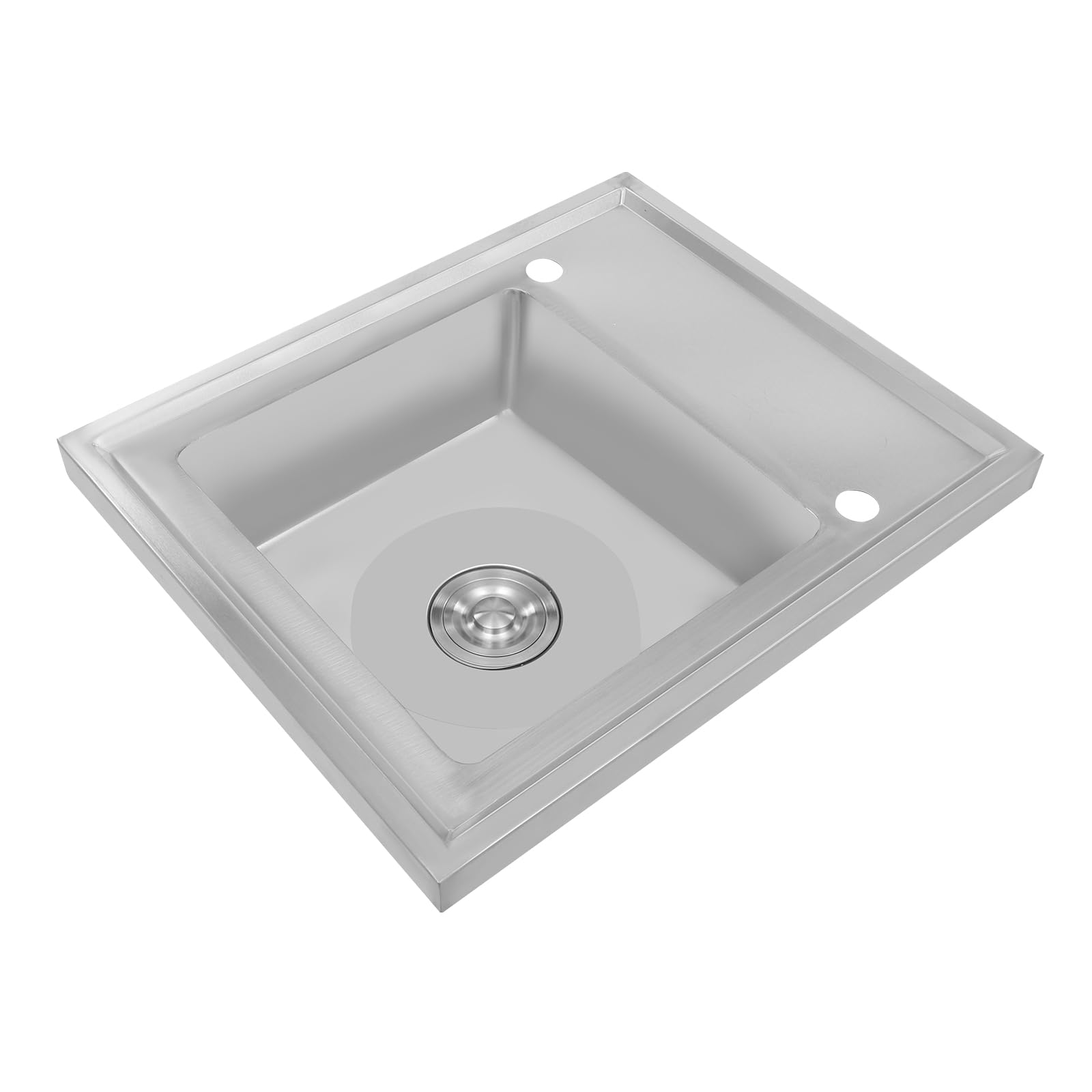 OUKANING Fregadero de acero inoxidable con escurridor, fregadero de acero inoxidable 201, fregadero de cocina empotrable con drenaje rápido y alta capacidad de carga de hasta 300 kg, para uso
