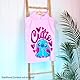 Disney Stitch Badetuch Poncho Badeponcho Kinder Strandtuch Mädchen mit Kapuze Weiches Schnelltrocknendes Handtuch für Strand Schwimmen (Rosa Stitch, 6-9 Jahren)