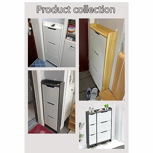 Tiroirs rabattables sur cette armoire à chaussures étroite moderne - 8