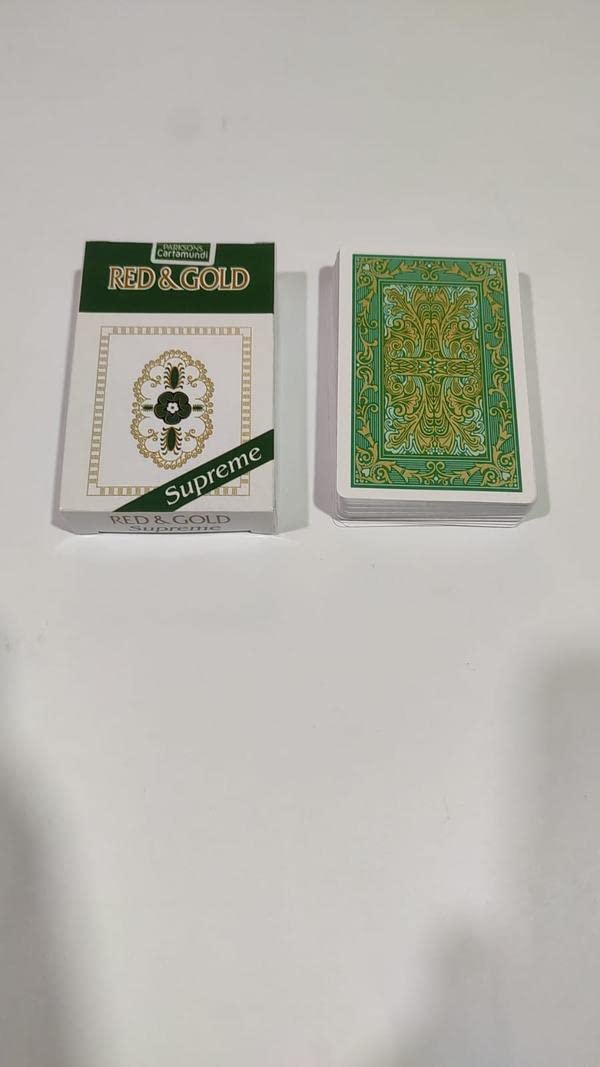 Normal Playing Cards Supreme Bridge Size Deck - Green and Gold