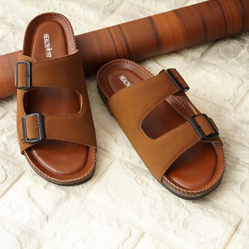 Image of HEALTH FIT Comfortable & LightWeight | Fashionable & Everyday Stylish & Durable Design Slip-on Style Flip Flops for Gents 3075