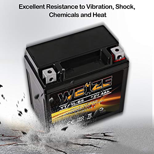 image for Weize YTX5L-BS High Performance - Maintenance Free - Sealed AGM Motorc